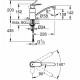 GROHE Mitigeur évier Eurosmart Cosmopolitan 32844000 - Bec bas - Bec tube pivotant 140° - Chrome