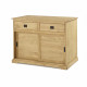 Buffet 2 portes coulissantes 2 tiroirs en bois massif - ESTEBAN - L 120 x P 45 x H 85 cm