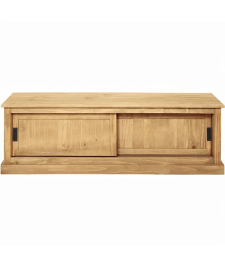 ESTEBAN Meuble TV 2 portes coulissantes en bois pin massif - L 140 x P 45 x H 45 cm