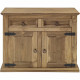 Buffet 2 portes 2 tiroirs - Bois massif - L 100 x P 48 x H 80,5 cm - VITO