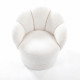 Fauteuil club enfant - Tissu blanc - Bois pin massif - L 47,5 x P 44 x H 42 cm - ANGA