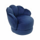 Fauteuil club enfant - Velours bleu nuit - Bois pin massif - L 47,5 x P 44 x H 42 cm - ANGA