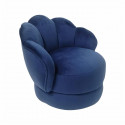 Fauteuil club enfant - Velours bleu nuit - Bois pin massif - L 47,5 x P 44 x H 42 cm - ANGA