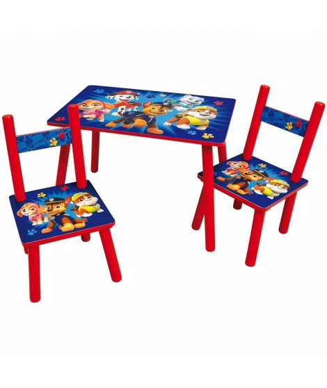 PAT PATROUILLE table rectangulaire 41,5x61x42 cm + 2 chaises 49,5x31x31,5cm pour enfant