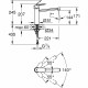 GROHE Mitigeur évier Eurosmart Cosmopolitan 30193DC0 - Bec médium - Bec tube pivotant 140° - Supersteel