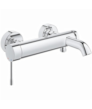 GROHE Mitigeur bain/douche mural Essence 33624001 - Limiteur de température - Clapet anti-retour - Chrome