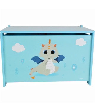 LEON LE DRAGON Coffre a jouets en bois ± 40 x 58 x 36 cm pour enfant