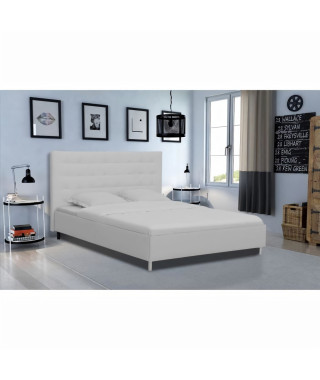 Lit adulte 180x200 - Simili blanc - TYYLI