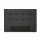 Tete de lit 165 x 120 cm - Simili Noir - Pour couchage 140 et 160 - HERA