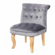 JODIE Fauteuil crapaud - Pieds en bois - Velours gris - L 56 x P 63 x H 73 cm