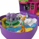 Polly Pocket - Coffret Zoo Eléphant, avec Mini-Poupées Polly et Bella, 5 Surprises, 13 Accessoires - Mini-Poupée - Des 4 ans