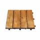 Garden Mood Lot de 10 dalles clipsables de 4 lattes en acacia clair