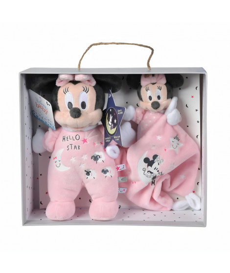 Disney - Minnie Brille dans la nuit - Peluche Et Doudou (Coffret cadeau)