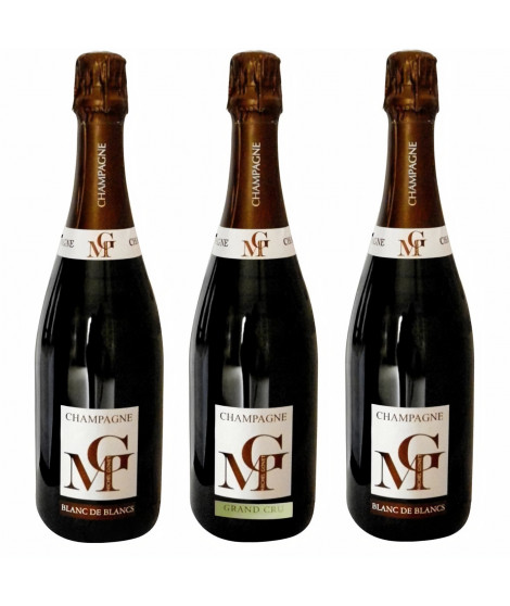 MICHEL GONET 2009 Coffret Découverte Terroir 3 Bulles Champagne Brut - Blanc de Blancs - 3 x 75 cl