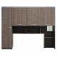 PARISOT Environnement de Lit 140x190 4 portes 2 colonnes + penderie + 1 miroir - Décor noyer - L 239.6 x P 51,5 x H 195 cm - YSA