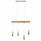 Suspension 4 Lampes - Métal blanc et bois - NEW DETROIT