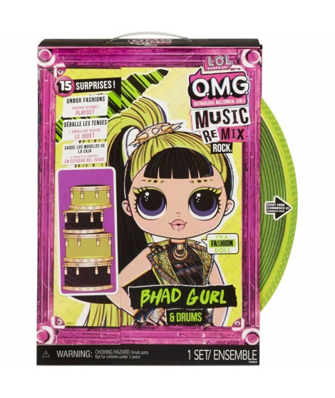 L.O.L. Surprise OMG Remix Rock- Bhad Gurl and Drums - Poupée Mannequin 24cm