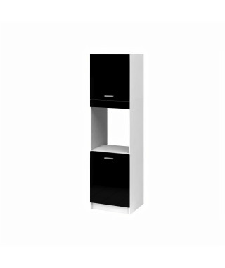 EXTRA - Meuble colonne four de cuisine L 60cm - Noir Laqué