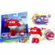 SUPER WINGS  TRANSFORMING JETT SUPERCHARGE + FIGURINE SUPER MINI JETT  Avion Jouet Transformable Figurine Robot 12cm  Joue…