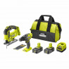 RYOBI One+ Duo perceuse a percussion + scie sauteuse sans fil 18V - RCK182B-225SA6 - 2 batteries 2,5 Ah - 6 lames - sac de ra…