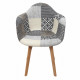 Lot de 2 Fauteuils - Gris - L 85 x P 59 x H 63.8cm - PATCHWORK