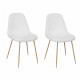 AUREA Lot de 2 Chaises imitation fourrure - Blanc - L 54,7 x P 44,1 x H 85,2 cm