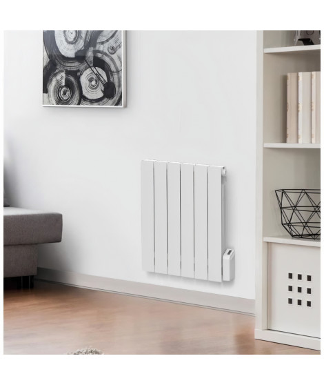 Radiateur électrique fixe a inertie fluide 1000W OCEANIC Agate - Blanc - Norme NF