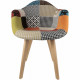 Lot de 2 Fauteuils scandinave - Tissu - L 62 x P 60.5 x H 86 cm - PATCHWORK