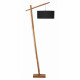 Lampadaire pieds en bois - Abat jour en tissu Noir - L 72 x P 47 x H 176 cm - MILANO