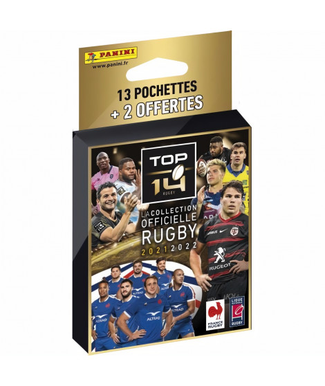 PANINI - Rugby 2021-22 Top 14 - Blister de 13 Pochettes + 2 Offertes