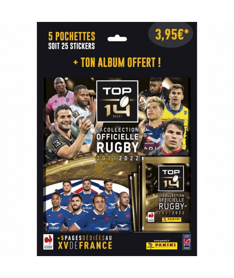 PANINI - Rugby 2021-22 Top 14 - Pack pour démarrer la Collection : Album + 5 Pochettes