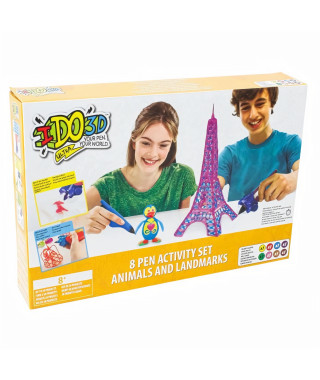 IDO3D Ultra, Coffret 8 tubes, Loisirs créatifs,Dessiner en 3D, Nouvelle formule de gel qui seche rapidement