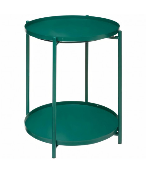 Table café Meeko 2 places - Fer - Vert Cedre - Style contemporain - Sur pieds - L45 x l45 x H53 cm