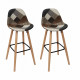 Lot de 2 Tabourets de bar - Simili - PATCHWORK