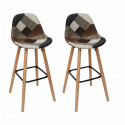 Lot de 2 Tabourets de bar - Simili - PATCHWORK