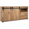 Buffet coulissantes - Chene - Style campagne - 2 portes - MANZANO - L 180 x P 40 x H 87 cm