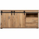 Buffet coulissantes - Chene - Style campagne - 2 portes - MANZANO - L 180 x P 40 x H 87 cm