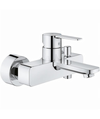 GROHE Mitigeur bain/douche mural Lineare 33849001 - Limiteur de température - Clapet anti-retour - Chrome