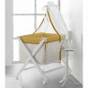 LULU CASTAGNETTE - Berceau complet en bois CIRCUS LULU 55x85 cm - Matelas + Sommier + Couette + Ciel de lit + Literie - Ocre