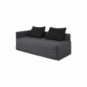 DUNLOPILLO Banquette lit gigogne avec deux matelas - Tissu Gris - Made in France - l 195 x P 83 x H 85 cm - ALBANE