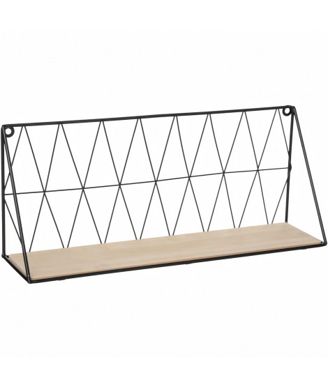 ATMOSPHERA Etagere murale filaire en fer et MDF - Noir