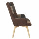 Fauteuil patchwork - Simili Marron - L 65 x P 74 x H 100cm - HELSINKI