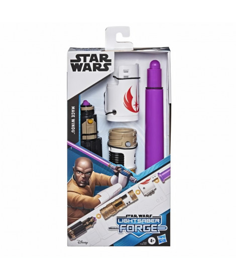 STAR WARS - Lightsaber Forge - Sabre laser de Mace Windu a lame violette extensible - jouet de déguisement - des 4 ans