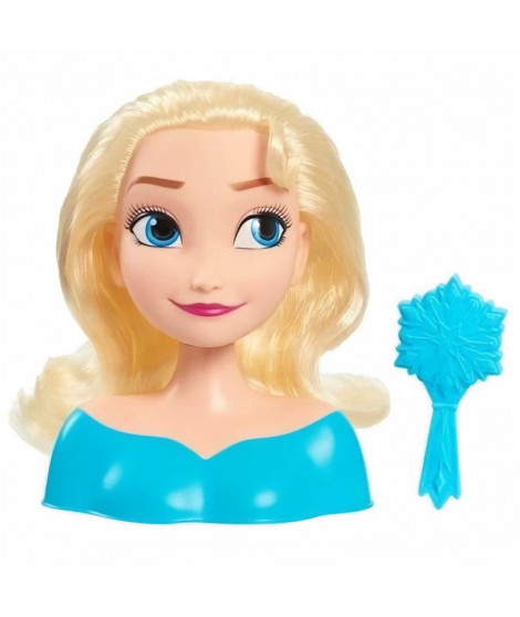 DISNEY FROZEN - Tete a coiffer Princesse Elsa - La Reine des Neiges II - Avec Brosse - 20 cm