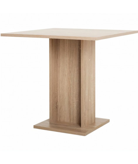 Table a manger de 2 a 4 personnes - Carrée - Classique - Décor chene - GUSTAVE - L 80 x l 80 cm