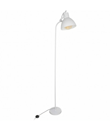 CMP Lampadaire - Blanc 1,72 m avec câble textile Noir et blanc