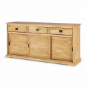 Buffet 3 portes coulissantes 3 tiroirs en bois massif ESTEBAN - L 172 x P 45 x H 85 cm