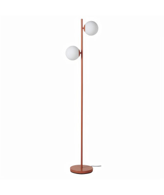 Lampadaire Abat jour 2 boules en verre - Terracotta - D 15 x H 13 cm - RETRO