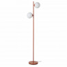 Lampadaire Abat jour 2 boules en verre - Terracotta - D 15 x H 13 cm - RETRO