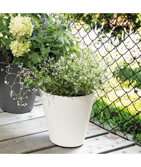 DEROMA Pot de fleurs a reserve d'eau Save R Bianco - 16 cm